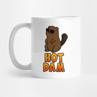 Hot Dam Cute Beaver Pun Mug